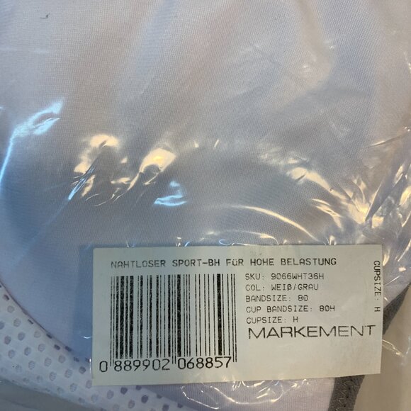 Glamorise 36H High-Impact SPORT Bra Underwired WICKS-U-DRY SUPPORT White NEW - Picture 11 of 16